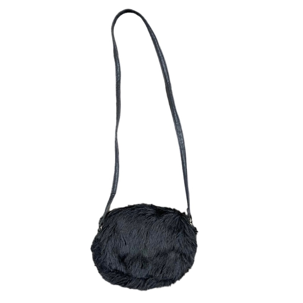 KAPPAHL Black Faux Fur Small Mini Shoulder Bag